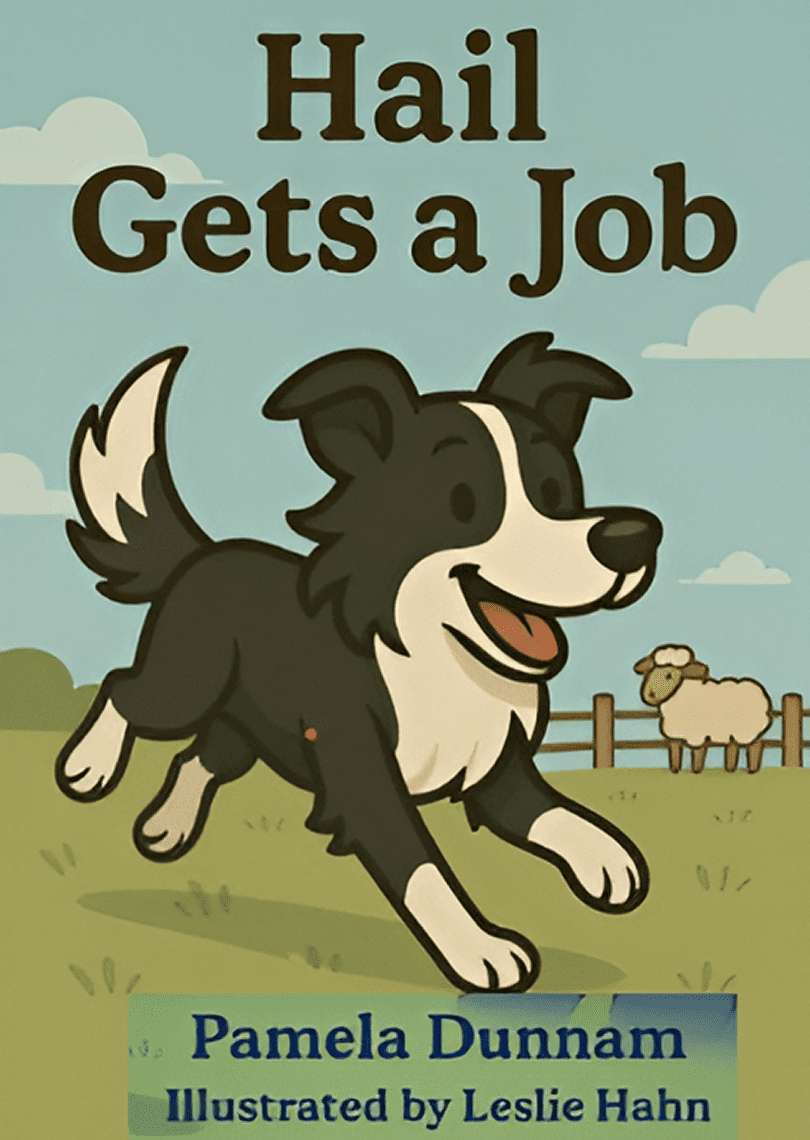 Dog joyfully running in a field