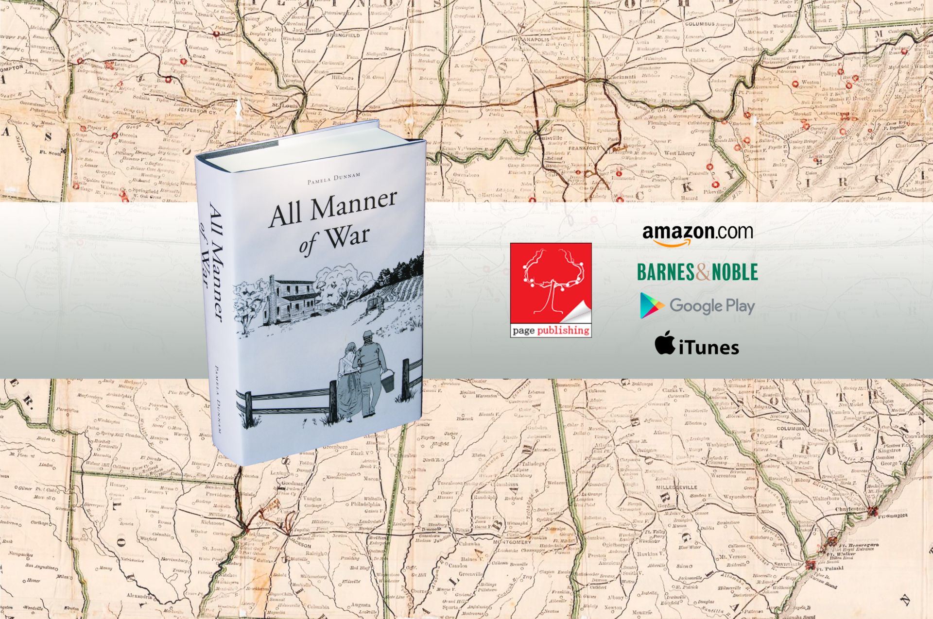 Book "All Manner of War" with map background.